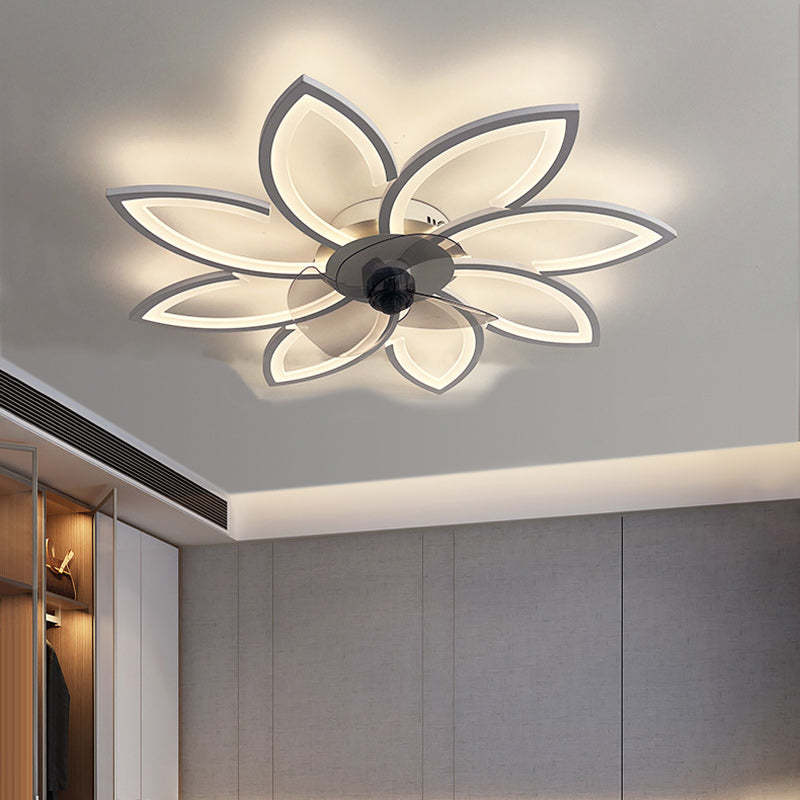 Modern Art Deco Flower Flush Mount Ceiling Fan