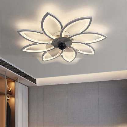 Modern Art Deco Flower Flush Mount Ceiling Fan