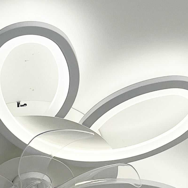 Modern Art Deco Flower Flush Mount Ceiling Fan