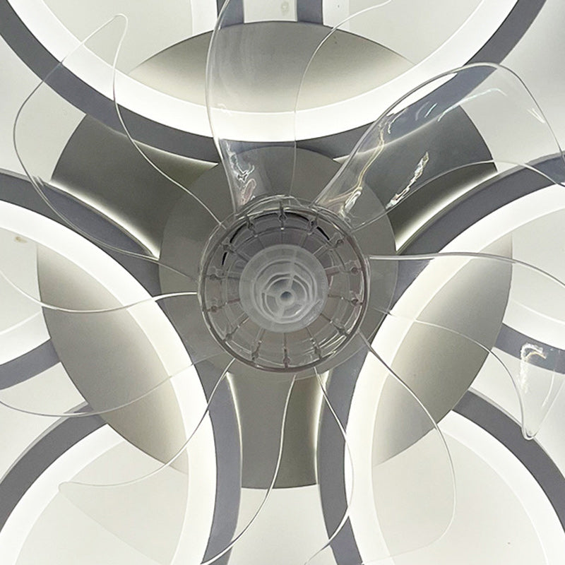 Modern Art Deco Flower Flush Mount Ceiling Fan