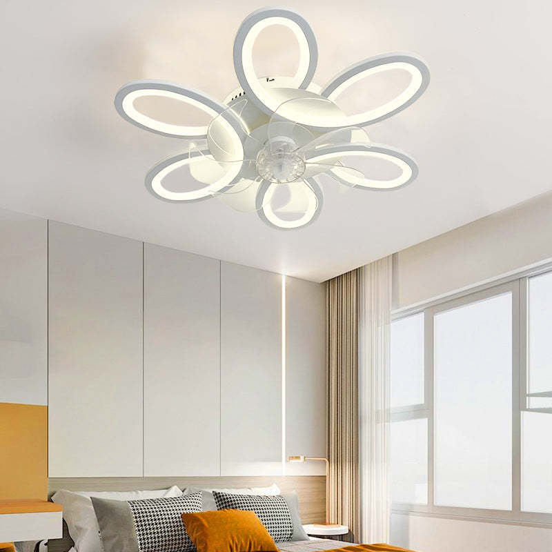 Modern Art Deco Flower Flush Mount Ceiling Fan