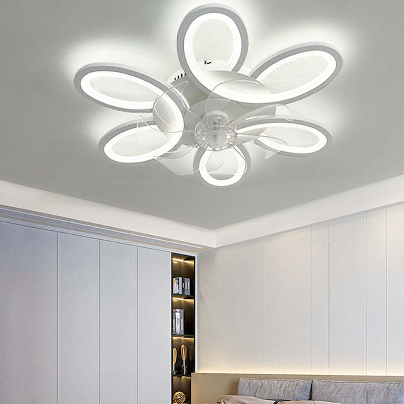 Modern Art Deco Flower Flush Mount Ceiling Fan
