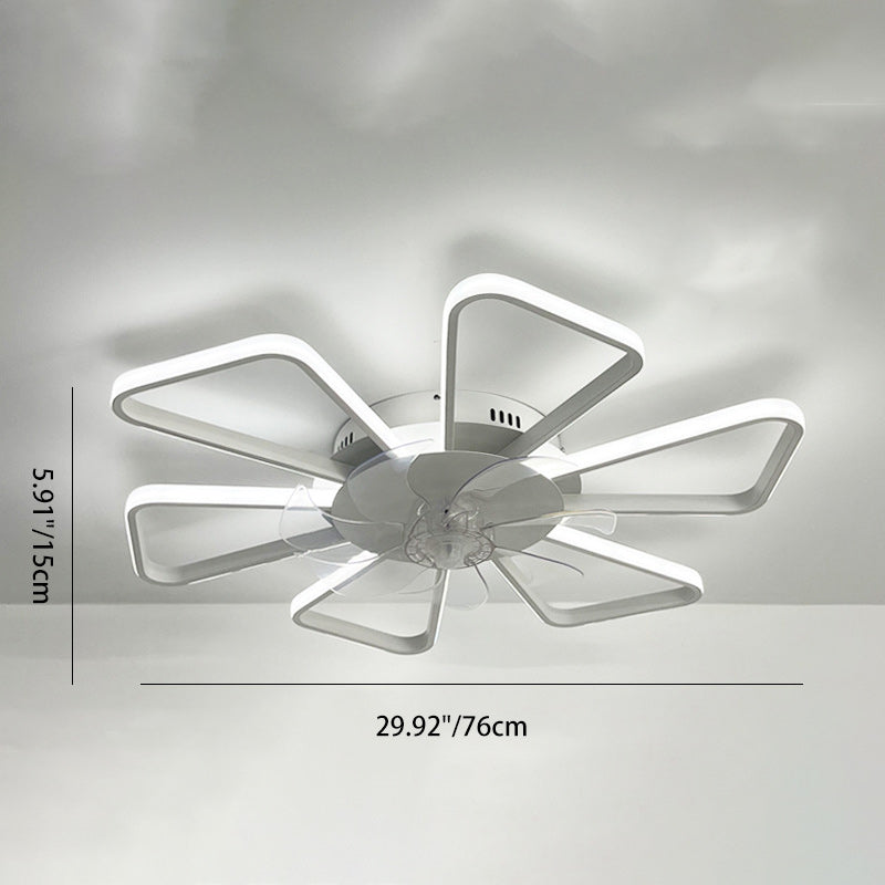 Modern Art Deco Flower Flush Mount Ceiling Fan