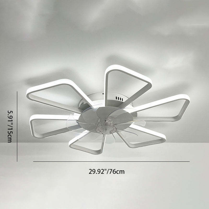 Modern Art Deco Flower Flush Mount Ceiling Fan