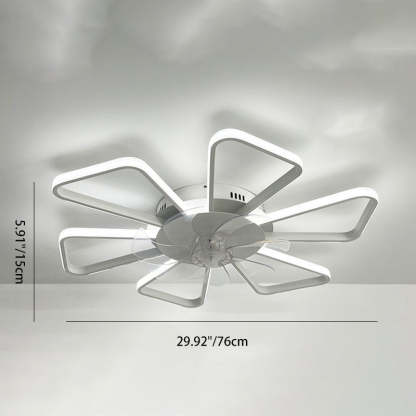 Modern Art Deco Flower Flush Mount Ceiling Fan