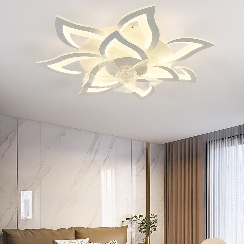 Modern Art Deco Flower Flush Mount Ceiling Fan