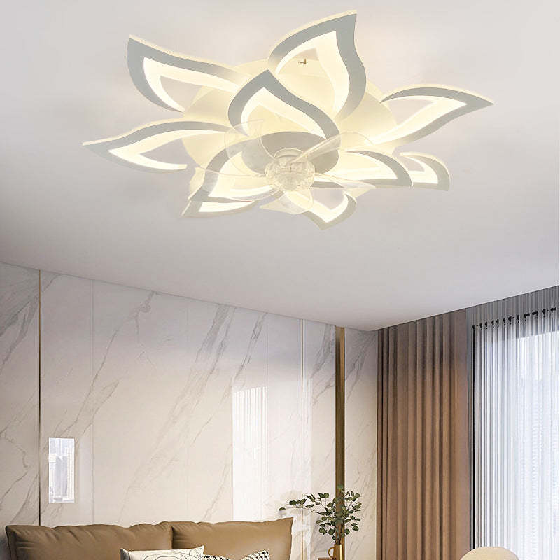 Modern Art Deco Flower Flush Mount Ceiling Fan