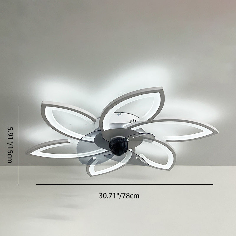 Modern Art Deco Flower Flush Mount Ceiling Fan