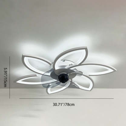 Modern Art Deco Flower Flush Mount Ceiling Fan