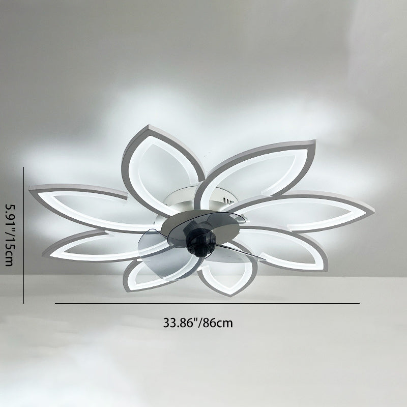 Modern Art Deco Flower Flush Mount Ceiling Fan