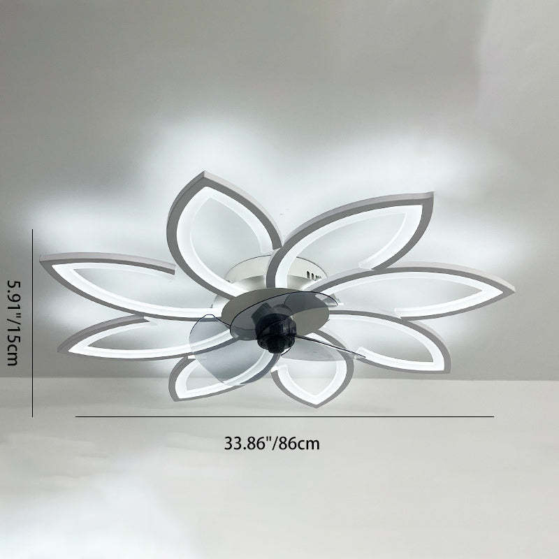 Modern Art Deco Flower Flush Mount Ceiling Fan