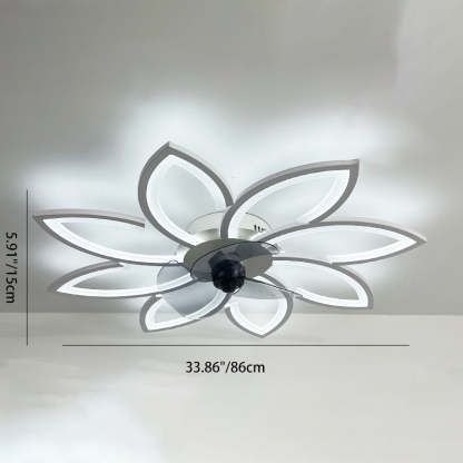 Modern Art Deco Flower Flush Mount Ceiling Fan