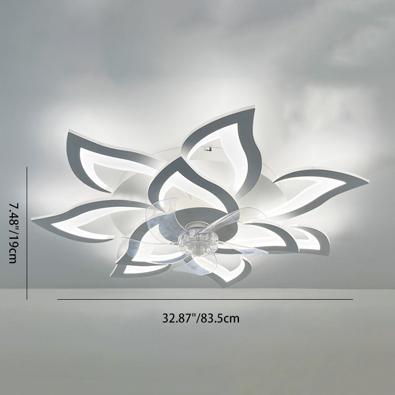 Modern Art Deco Flower Flush Mount Ceiling Fan