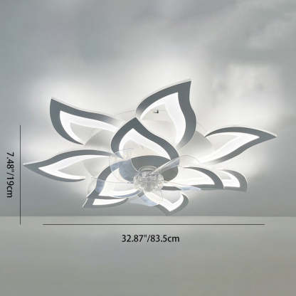 Modern Art Deco Flower Flush Mount Ceiling Fan