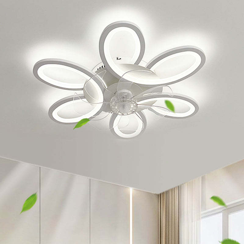 Modern Art Deco Flower Flush Mount Ceiling Fan