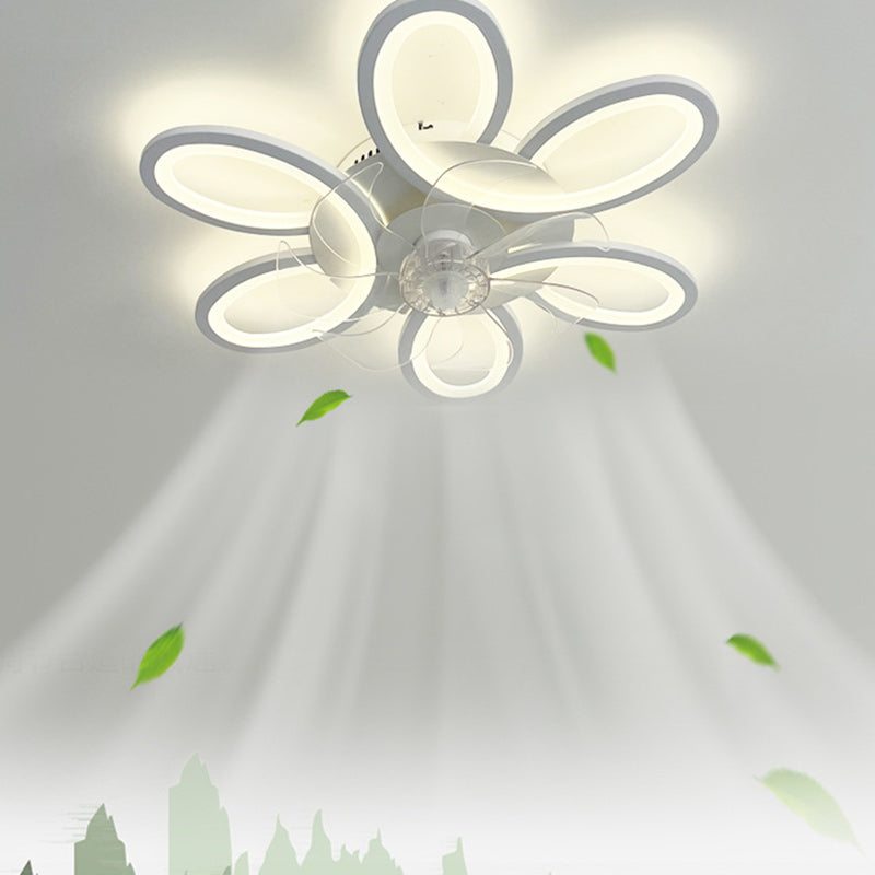 Modern Art Deco Flower Flush Mount Ceiling Fan