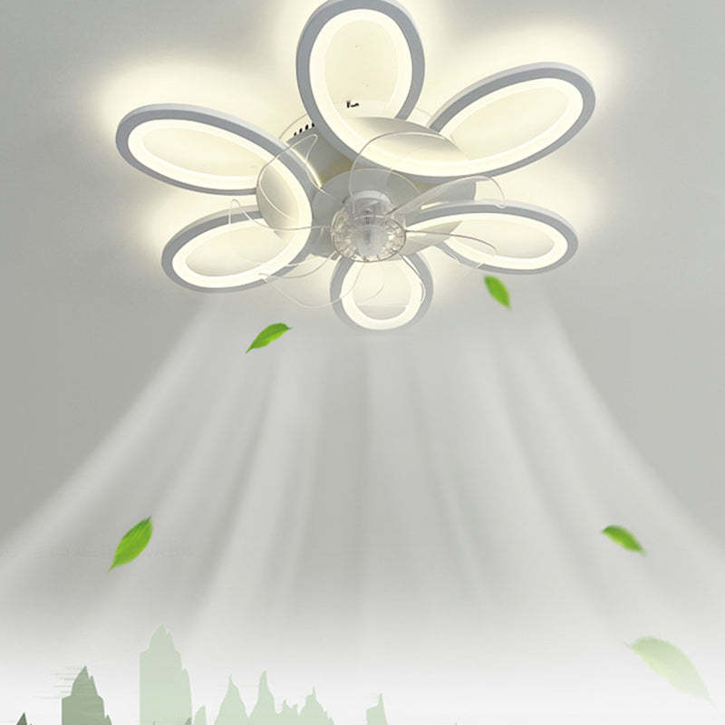 Modern Art Deco Flower Flush Mount Ceiling Fan