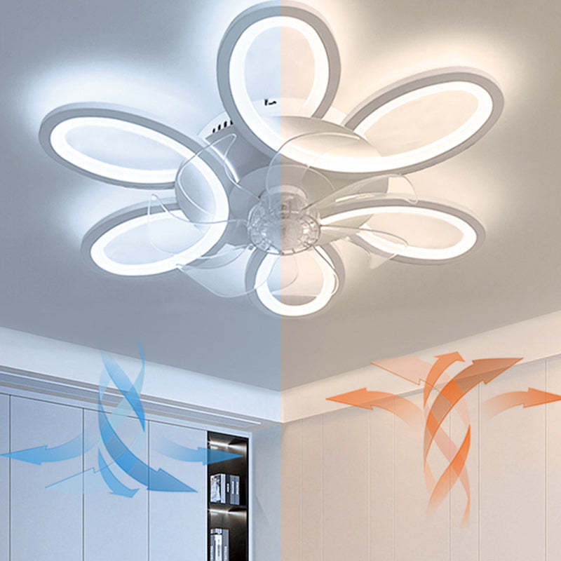 Modern Art Deco Flower Flush Mount Ceiling Fan