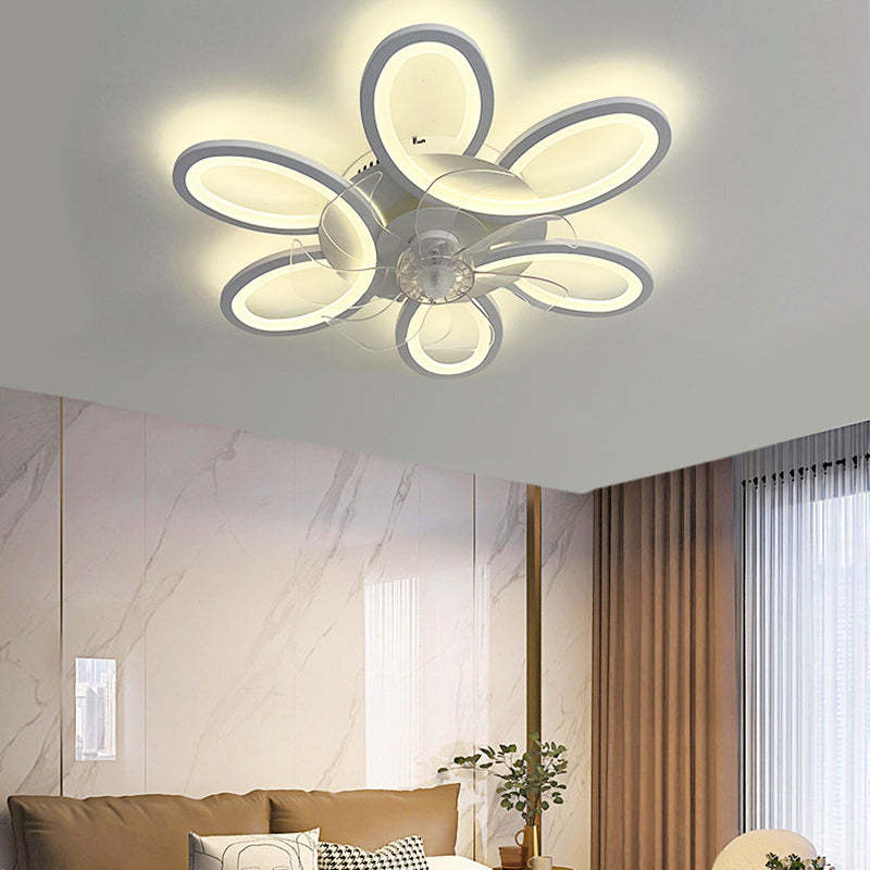 Modern Art Deco Flower Flush Mount Ceiling Fan
