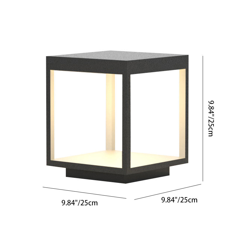 Minimalist Solar Square Iron Acrylic LED Outdoor Light