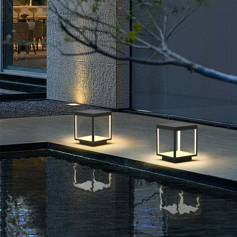 Minimalist Square Iron Acrylic LED Outdoor Light