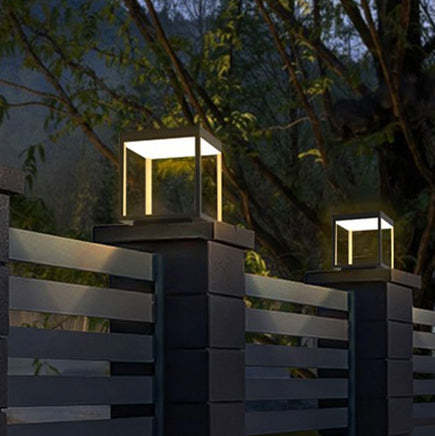 Minimalist Square Iron Acrylic LED Outdoor Light