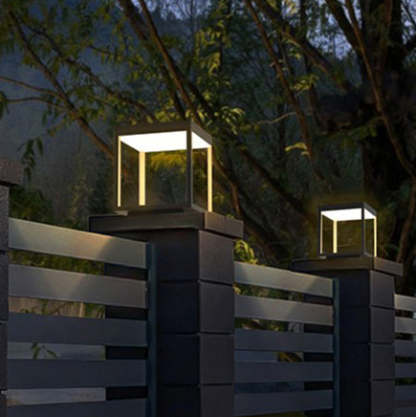 Minimalist Square Iron Acrylic LED Outdoor Light