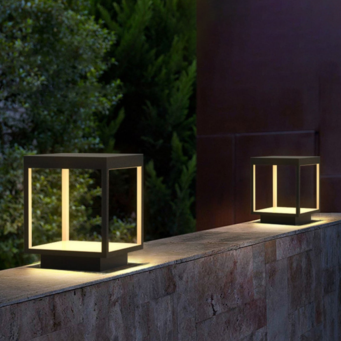 Minimalist Square Iron Acrylic LED Outdoor Light