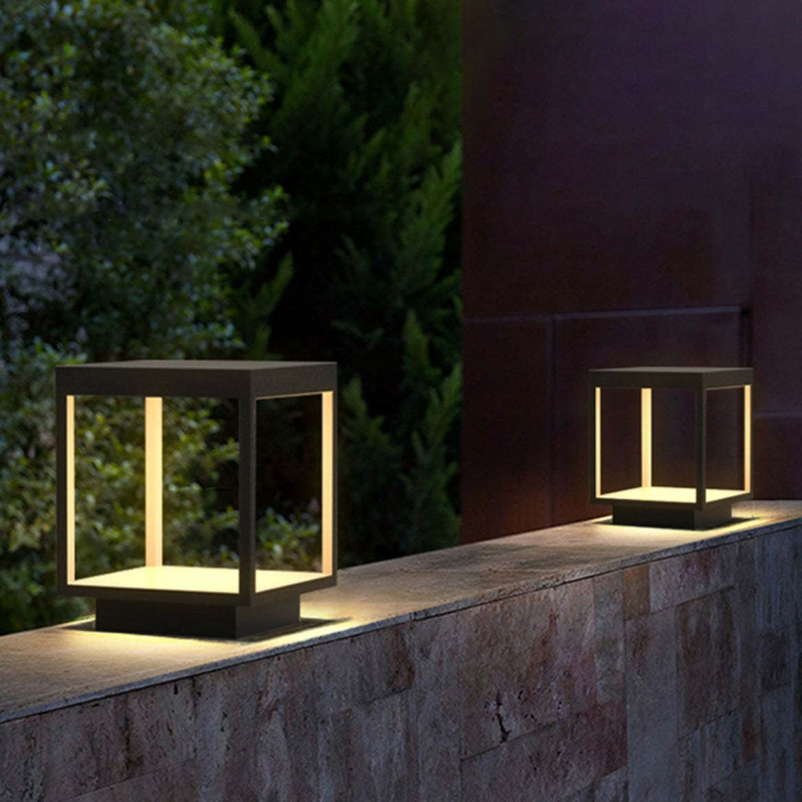 Minimalist Square Iron Acrylic LED Outdoor Light
