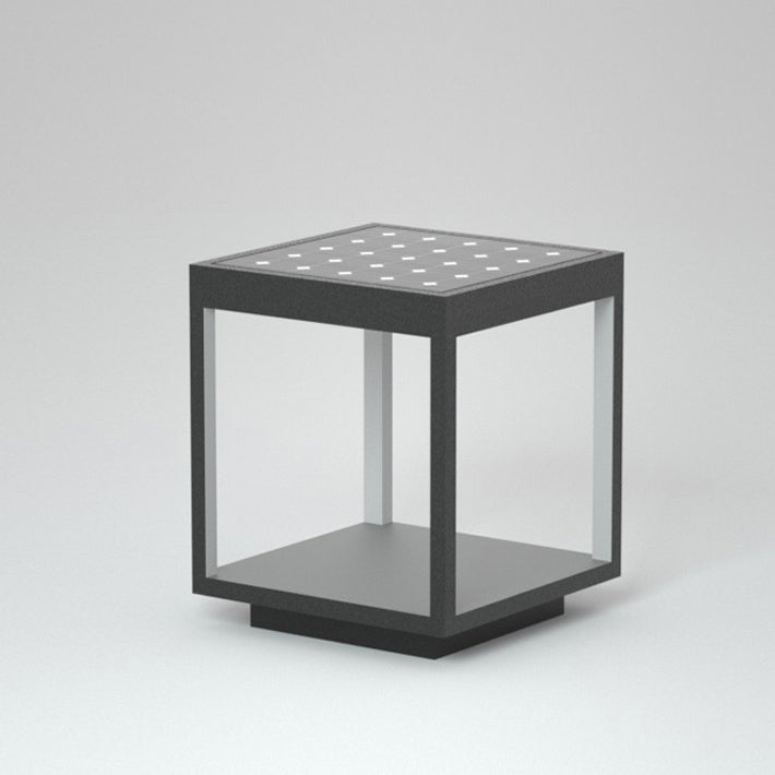 Minimalist Solar Square Iron Acrylic LED Outdoor Light