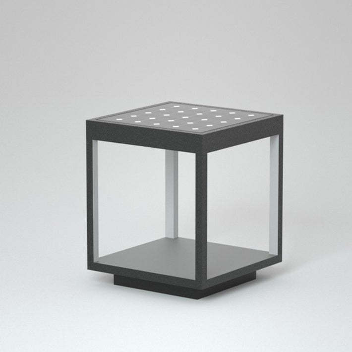 Minimalist Solar Square Iron Acrylic LED Outdoor Light