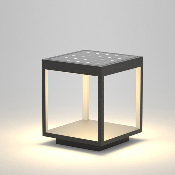 Minimalist Solar Square Iron Acrylic LED Outdoor Light