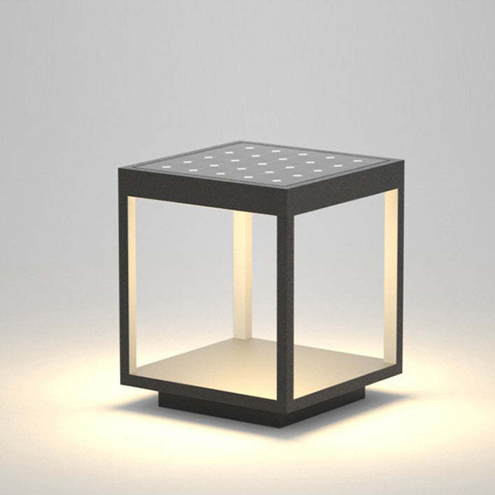 Minimalist Solar Square Iron Acrylic LED Outdoor Light