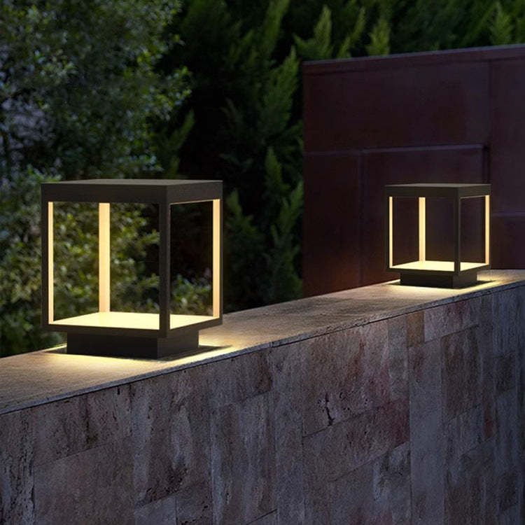 Minimalist Solar Square Iron Acrylic LED Outdoor Light