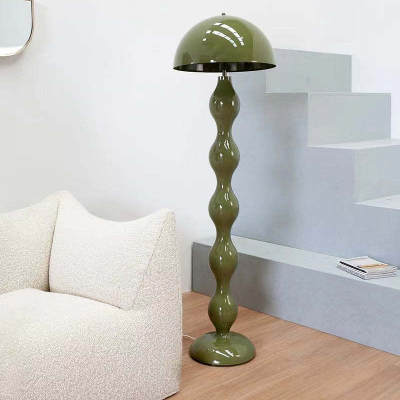 Scandinavian Cream Mushroom Semi-Circle Iron Floor Lamp