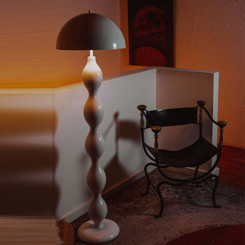 Scandinavian Cream Mushroom Semi-Circle Iron Floor Lamp