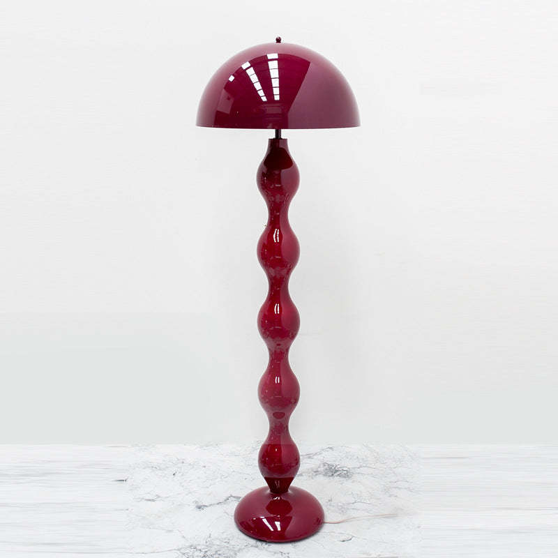 Scandinavian Cream Mushroom Semi-Circle Iron Floor Lamp
