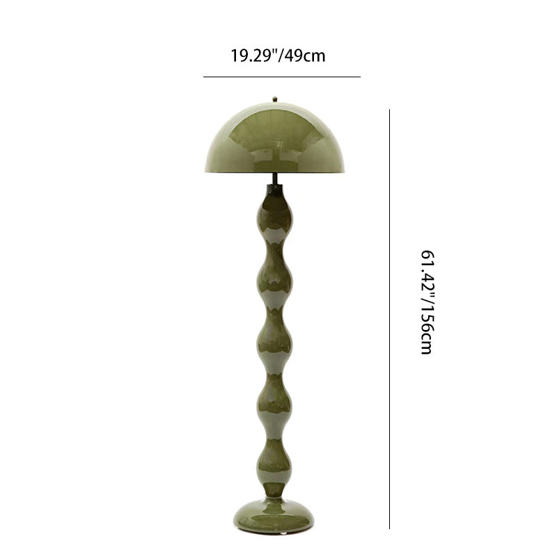 Scandinavian Cream Mushroom Semi-Circle Iron Floor Lamp