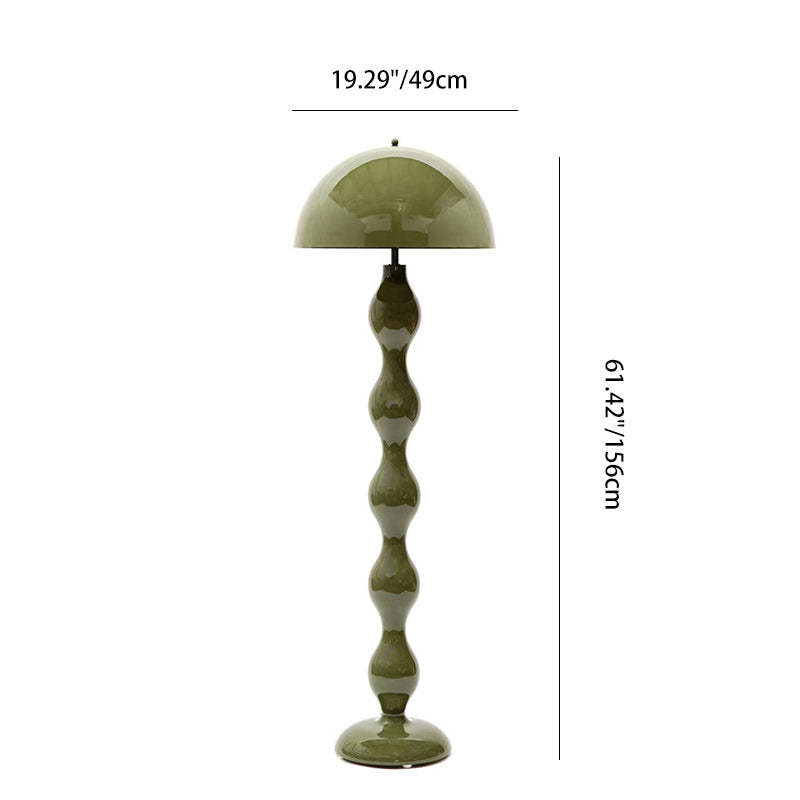 Scandinavian Cream Mushroom Semi-Circle Iron Floor Lamp