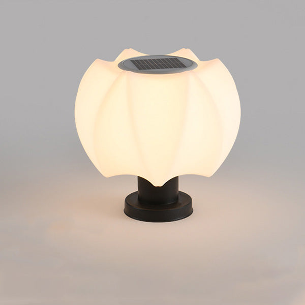 Minimalist Solar Lotus Cylinder LED Outdoor Light