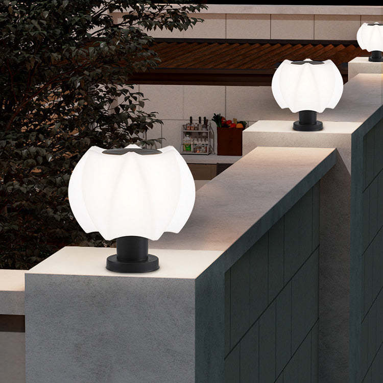 Minimalist Solar Lotus Cylinder LED Outdoor Light