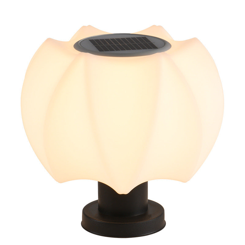 Minimalist Solar Lotus Cylinder LED Outdoor Light