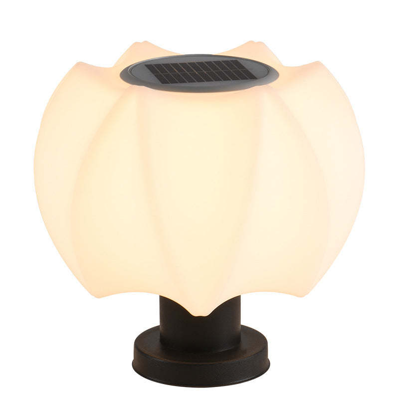 Minimalist Solar Lotus Cylinder LED Outdoor Light