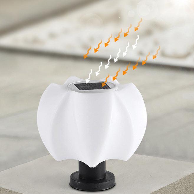 Minimalist Solar Lotus Cylinder LED Outdoor Light