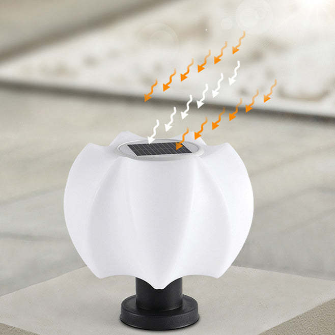 Minimalist Solar Lotus Cylinder LED Outdoor Light