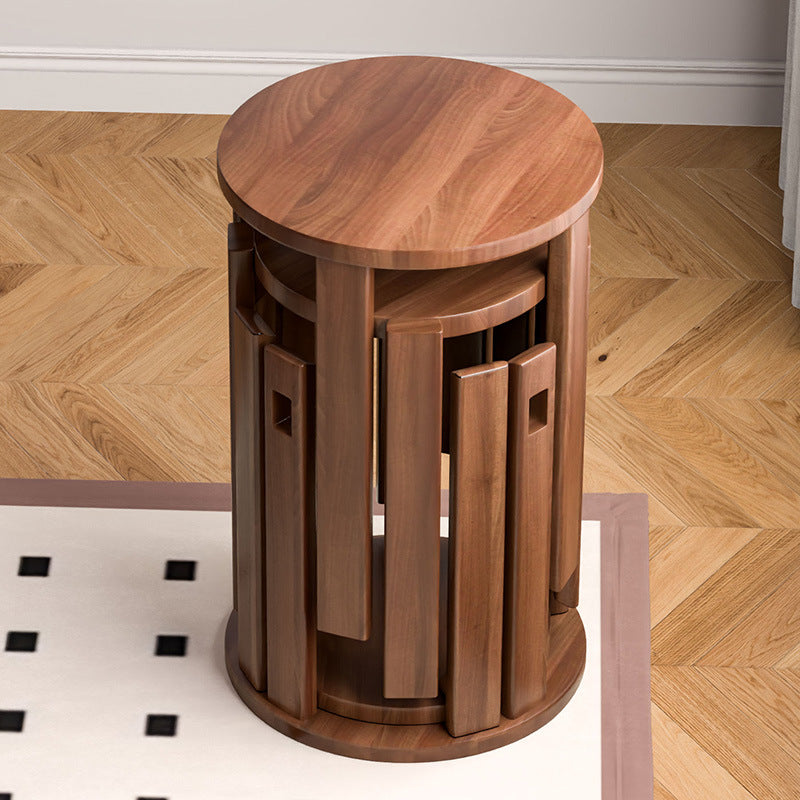 Minimalist Detachable Round Wood Side Table