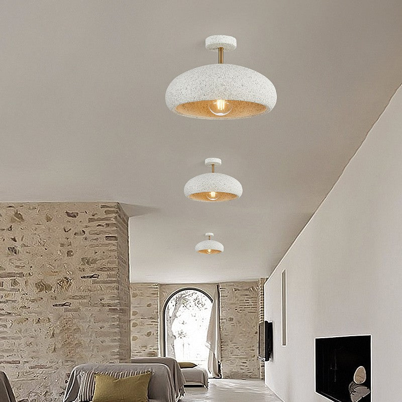Scandinavian Wabi-Sabi Composite Ceiling Light — White / 110V-120V For US/CA