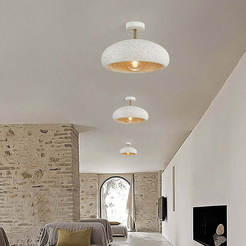 Scandinavian Wabi-Sabi Composite Ceiling Light — White / 110V-120V For US/CA