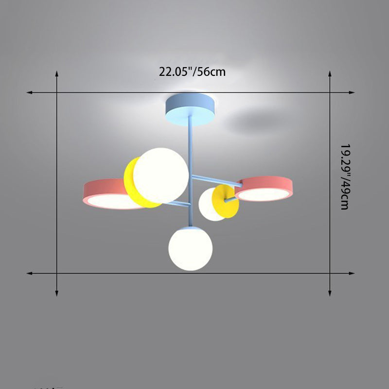 Contemporary Macaron Kids Iron Orb Ceiling Light — D / Infinitely Dimmable / 110V-120V For US/CA