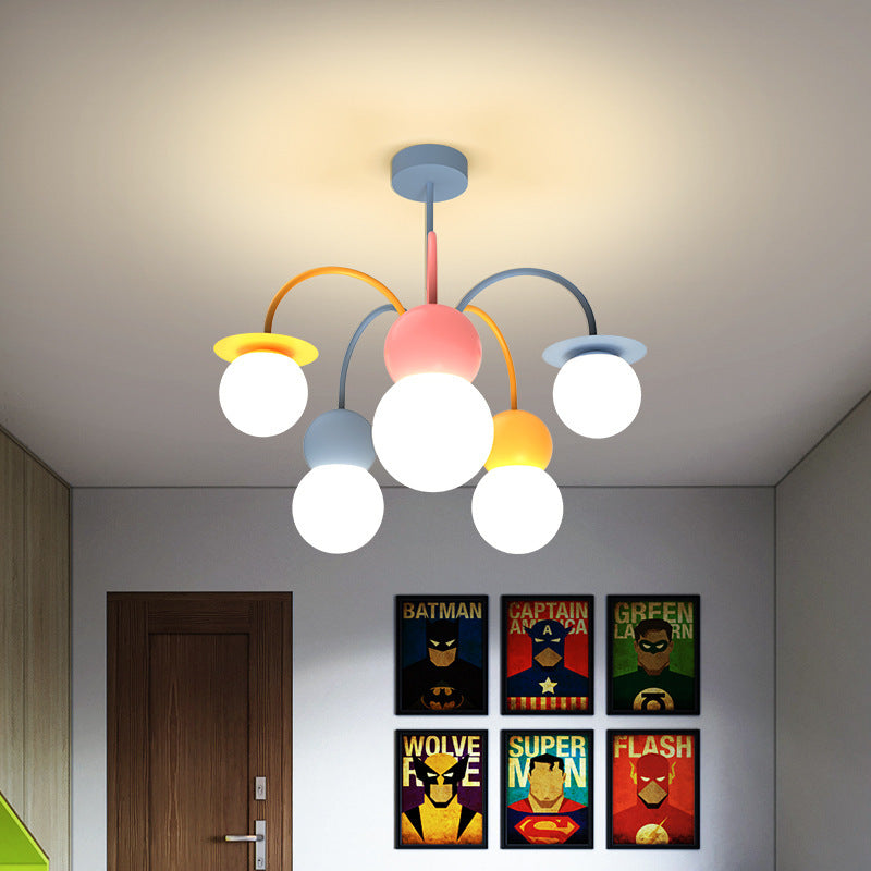 Contemporary Macaron Kids Iron Orb Ceiling Light